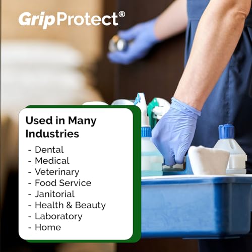 GripProtect Precise Nitrile Gloves 4 Mil, Chemical Resistant Gloves | Medium Textured Grip for Mechanics, Tattoos, Food Prep & Cleaning – Medical Grade Disposable Gloves, 100 Count - size: Medium (Pack of 100)