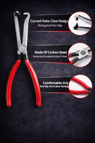 4-Piece Automotive Electrical Disconnect Pliers Set – Battery Cable & Electrical Connector Removal Tool Kit, Plug Separator & Hose Clamp Pliers for Car Repair