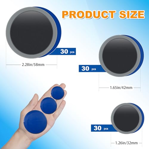 90 Pieces Tire Patches 32mm/42mm/58mm with Tire Patch Roller, Tube Patch Repair Kit, Tire Patch Kit Heavy Duty for Car, Truck, Motorcycle & Bike