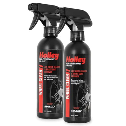 Holley Wheel Clean - All Wheel Cleaner & Brake Dust Remover - High-Performance Car Care, Spray on and Dissolve Grime - Acid-Free Formula for Tires - 16 oz. (2 Pack) - size: 2-Pack