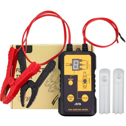 JUTA VT200 Fuel Injector Tester Cleaner Tool Fuel System Cleaner with 2 Size Cleaning Adapters for Gasoline Engines