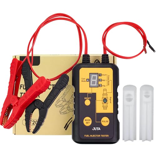 JUTA VT200 Fuel Injector Tester Cleaner Tool Fuel System Cleaner with 2 Size Cleaning Adapters for Gasoline Engines