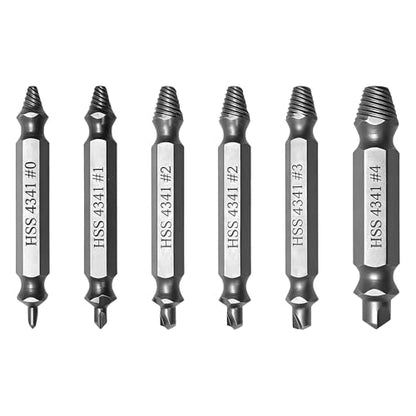 6-Piece HSS Screw Extractor Set, Damaged, Stripped, and Broken Bolt Remover Tool, Works with Any Drill and All Screw or Bolt Sizes (3-12mm) - size: 6PCS