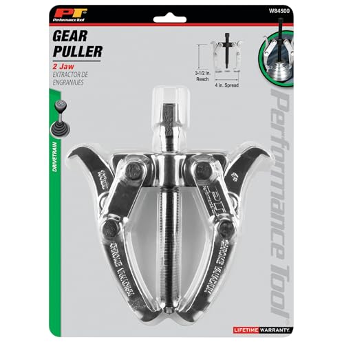 Performance Tool W84500 4-Inch 2 Jaw Gear Puller Removal Tool for Gears, Pulley, and Flywheel (4" Spread, 3-1/2 Reach)