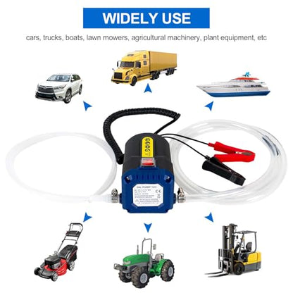 AIGMISON Oil Change Pump Extractor, 12V 80W Electric Oil Transfer Pump, Motor Oil Diesel Fluid Pump with Tubes - color: Updated 80W