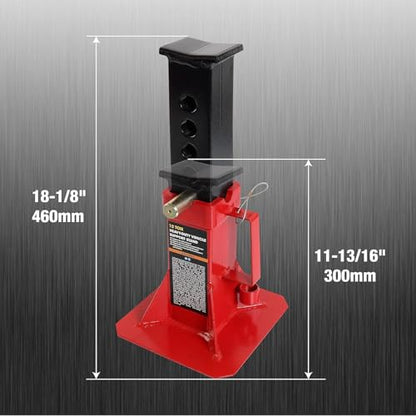 Torin 12 Ton Heavy Duty Pin Style Adjustable Height Automotive Jack Stands, Red, 1 Pair - size: 12 Ton, style: Normal