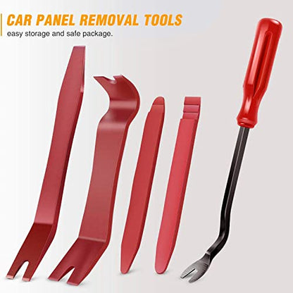 GOOACC 5 PCS Nylon Auto Trim Removal Tool Kit No-Scratch Removal Tool Kit for Car Panel & Audio Dashboard Dismantle Red - color: Red, size: 5Pcs