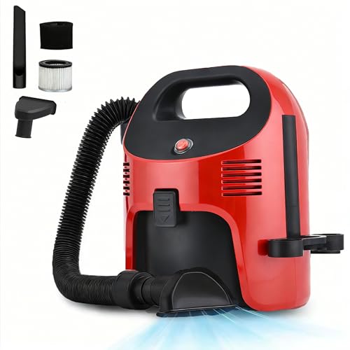 Portable Wet/Dry Vacuum, 2-Gallon, Small Shop Vacuum，Corded, Compact Wet/Dry Vacuum for Pets & Cars, Black-Red Elf - color: Black&red