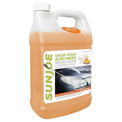 Sun Joe Snow Foam Car Wash Soap & Cleaner Concentrate, Orange Vanilla Scent, 1 Gallon - Cleaning Solution for Automotive Vehicles, Vinyl, Aluminum, Wood, & Brick Surfaces, SPX-FCS1G-COC - style: Orange-Vanilla Car Snow Foam Cleaner