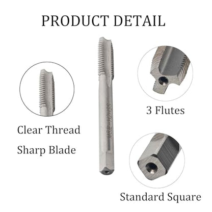 M8 x 1.25 Left Hand Metric Tap and Die Set, High Speed Steel Threading Kit for Reverse Thread Repair and Machining - size: M8 x 1.25
