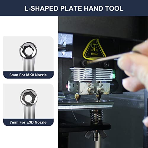 Complete 26-Piece 3D Printer Nozzle Wrench Maintenance Kit: Includes 20 Cleaning Pins with Storage Box, 2 Tweezers, 2 Copper Wire Brushes, 2 L-Shaped Wrench Tools for Optimal 3D Printing Performance - style: 3D printer nozzle cleaning