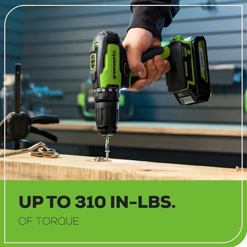 Greenworks 24V Brushless Cordless 2-pcs Combo Kit: 310 in./lbs Drill Driver, 1" Jig Saw, Brushless Motor, (1) 4.0Ah and (1) 2Ah Battery + (2) 2A Fast Charger Included - size: 2PCS Combo Kits(Drill+Jig Saw)