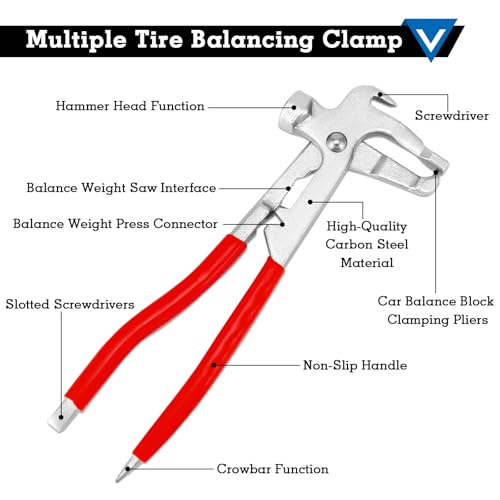 Car Wheel Balancing Weight Plier Hammer Tool, Wheel Weight Removal Tool for Repair Remover Tire