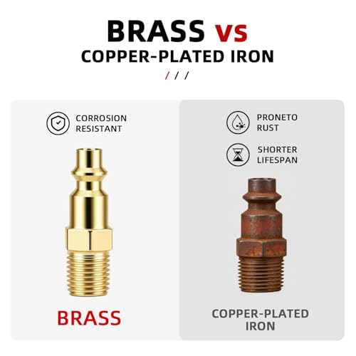 22PCS 1/4 Inch Quick Connect Air Hose Fittings, Premium Metal Air Compressor Fittings, Air Tool Quick Connect Air Line Fittings (Compatible with Air Compressors, Air Hoses, Air Nailers)