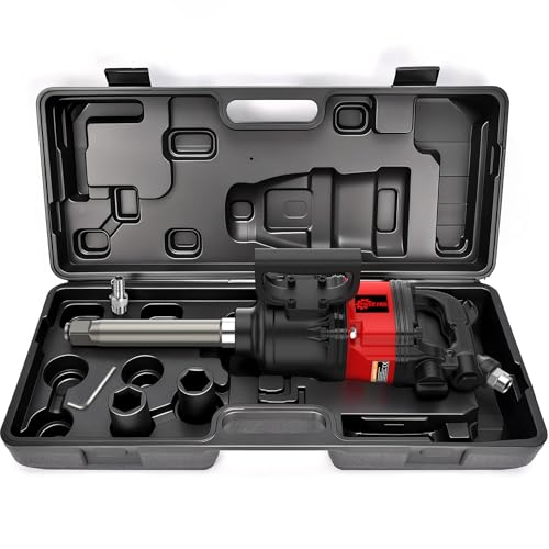 Trivd Frol Air Impact Wrench 1 inch Impact Gun 1 Inch Impact Wrench, Up to 3550 Ft.lbs, 5000RPM High Torque Pneumatic Impact Wrench with 32mm-33mm Sockets, 1/2" Air Inlet for Heavy Duty Repairs - style: 1 inch Air impact wrench