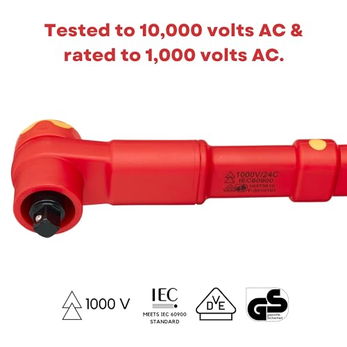 FESA Electrician Insulated Torque Wrench (3/8" Drive, 20-100 Nm Range) | w/Easy Torque Adjustment & Scale Display - Each Insulated Wrench Has ID for Traceability - style: 3/8" Drive, 20-100 Nm Range