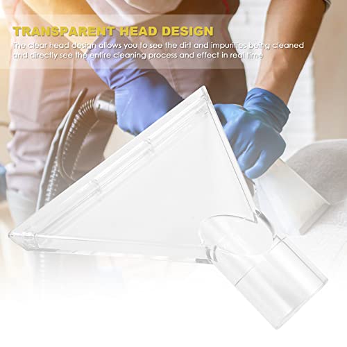 Extractor Tool Large Clear Head for Upholstery & Carpet Cleaning, Car Detailing Vacuum Wand for Portable Extractors A, 19cm, White