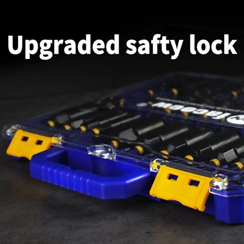 Facoow Magnetic Nut Driver Set 55PCS, SAE&Metric Impact Nut Driver Set with Socket Adapters, Deep Nut Drivers, Power Bit, Wing Nut Driver, Quick Release Extension, Poviting Nutsetter, Storage Box