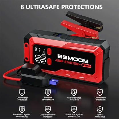 Car Battery Jump Starter Portable, 7000A Peak Battery (for 10.0L Gas or Up to 9.0L Diesel),Portable Booster Power Pack,LCD Display, USB Quick Charge & LED Light