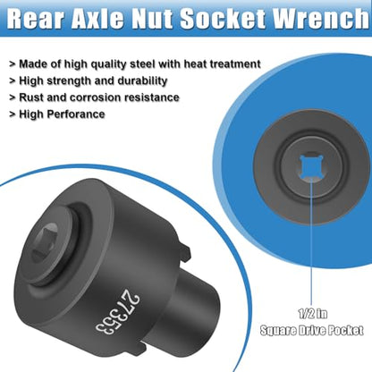 YMT 27353 Rear Axle Nut Wrench 4 Lug Socket Wrench Fits for Ford F-250 F-350 F-450 Trucks 2003 and Up, 10-1/2-inch Rear Axle, 2-3/4-inch Outer, Replace for 205-448 27353 6610
