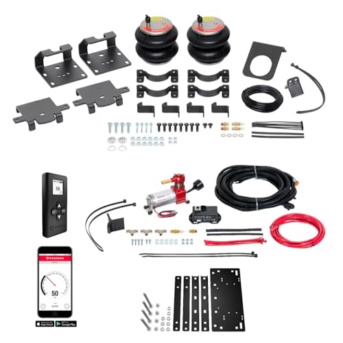 TrendsAuto Firestone Airide Red Label Air Spring Rear Kit with Air Command Single Wireless App & Remote Kit Standard Compressor fits 2011 2026 Silverado Sierra 2500HD 3500HD | TrendsAuto Decal - size: Single Path