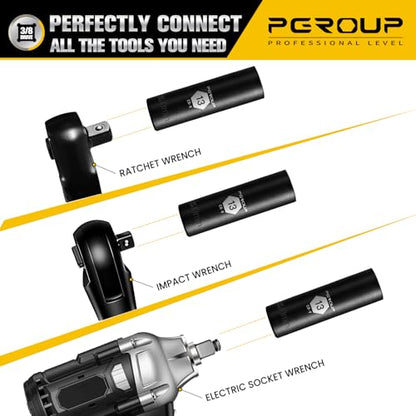 3/8” Drive Deep Impact Socket, Metric(13mm socket), 6-Point, Cr-V Steel With Black Manganese Phosphate Coating - size: 13 mm