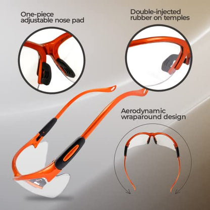 Global Vision Safety Shop Glasses - color: Orange Frame/Clear Lens