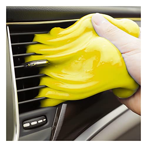 Moly Magnolia Car Cleaning Gel for Vents and Keyboards, Yellow | soft putty texture, lifts dust from narrow gaps, for car interiors PCs and cameras, car interior accessories - color: Yellow