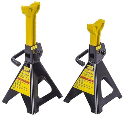JEGS Jack Stands | 2-Ton Per Pair/Per Axle Capacity | Height Adjusts From 10 3/8in. To 16 1/4in. Inches | Steel Frame | Sturdy Base With Lever Action Height Adjustment | 1 Pair Per Package