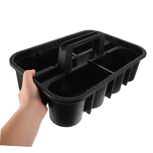 ULTECHNOVO Heavy-Duty Plastic Car Cleaning Tools Storage Basket with Handle Compartment Organizer for Car Detailing Portable Cleaning Bucket for Auto Maintenance and Household Use