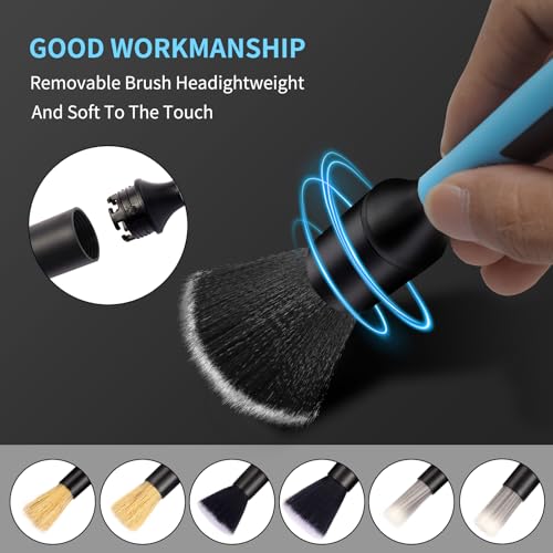 Car Detailing Brush Set - Covers Large Area Inside or Outside Vehicles | Removable Brush Heads、Blue Handles、Ultra Soft Bristles、Handle XL Brush、Ultra Soft Detailing Brush