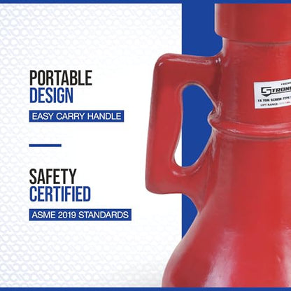Strongway 15-Ton Screw Jack | Controlled screw lifting, Equipment positioning, Maintenance and repair use, Compact shop setup, Durable construction