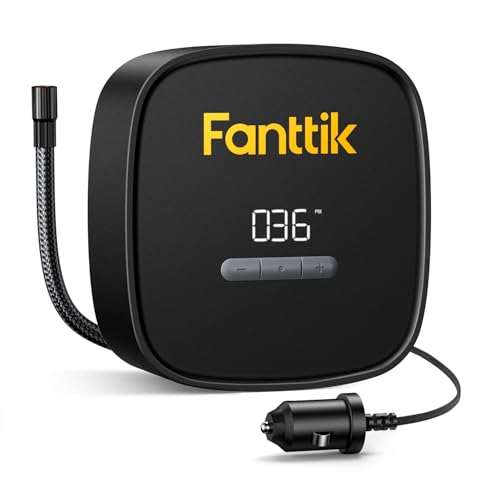 Fanttik X9 SE Portable Tire Inflator, Air Compressor with 9.8ft Power Cord | 52s Fast Inflate, Compact&Lightweight, 12V DC, Auto Stop, Accuinflate technology, Pressure Gauge, 3 Units for Car, Motorcycle