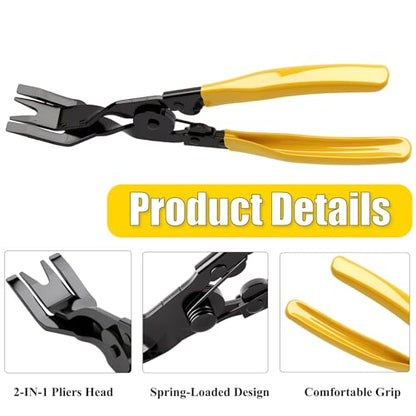 1PCS Car Clip Pliers Tool, Panel Clip Pliers Set Fastener Remover, Auto Retainer Clip Trim Rivet Removal Tool, Auto Door Car Upholstery Trim Clip Removal Tool (Yellow) - color: Yellow - 1 Pcs Clip Removal Plier