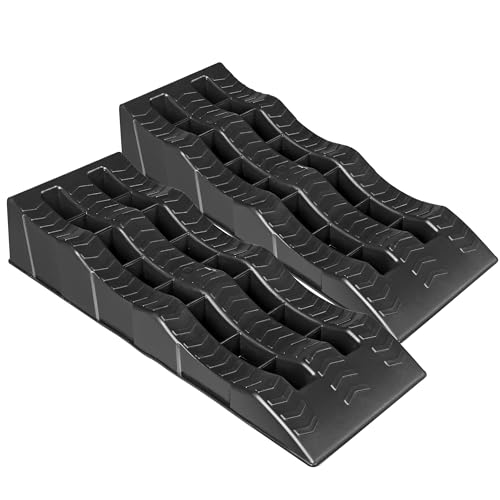 Big RED AGT16PR 3 Height Low Profile Car Ramps (1 Pair): Ideal for Oil Changes and Easy Under Vehicle Access and Constant Tire Protection - 3 Ton (6,000lbs) Loading Capacity, Black - size: Large-2 pcak