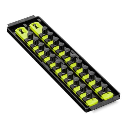 Ernst Manufacturing 8469HV 13-Inch Socket Boss, Premium 2-Rail 1/2-Inch-Drive Socket Organizer, High Visibility - Made in the USA - color: Hi-viz, size: 1/2", style: 13-INCH