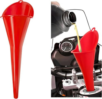 Long-Neck Oil Funnel for Automotive – Multi-Function Plastic Funnel for Oil, Gas & Lubricants – Universal Car Accessory (Red (1-Pack)) - color: Red (1-Pack)