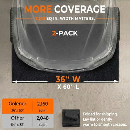 2-Pack Golener Oil Spill Mat - Garage Floor Mat, Absorbent Oil Pad, Maintenance Oil Change Mat, Waterproof, Protect Garage Surface from Spill & Stain, Reusable, Washable, Durable, 36”x60”, Orange Base - size: 2-Pack 36" x 60"