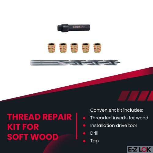 E-Z LOK E-Z Hex Thread Repair Kit for Soft Wood Flush Threaded Inserts M8-1.25 x 13mm, Drill, Installation Tool - size: M8-1.25 x 13mm, style: Flush