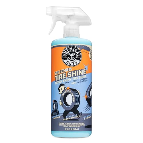 Chemical Guys Tire Kicker Sprayable Extra Glossy Tire Shine (Works on Rubber, Vinyl & Plastic) Safe for Cars, Trucks, Motorcycles, RVs & More, Extra Large Size 32 fl oz - size: 32 Fl Oz (Pack of 1), style: Only