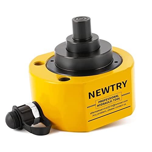 NEWTRY Hydraulic Ram Jack 100 ton Hydraulic Cylinder Low Profile Ram Jack Multi-Section 2.72” Stroke Lifting Cylinder Mini, Portable for Machinery, Bridge, Construction - size: 100T