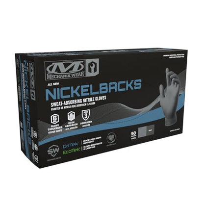 Mechanix Wear 6 Mil Nickelback Nitrile Disposable Gloves X-Large 50 Pack | Sweat-Absorbing Liner with Latex Free, Powder Free & Textured Grip for Cleaning & Mechanic Work Tasks