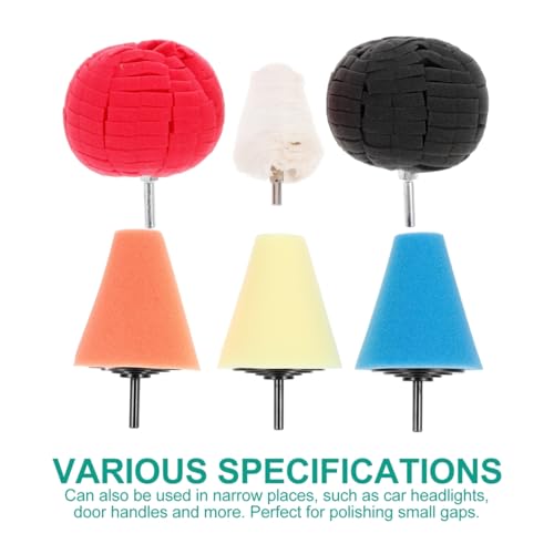 SUPVOX Car Hub Polishing Disc Set 6 Pieces 3-Inch Sponge Buffing Pads for Automotive Waxing Polishing Sealing Compatible with Drill for Car Detailing