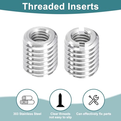 uxcell 10Pcs Threaded Inserts, M6-1x12 & M10-1.5x12 Stainless Steel 303 Screw Thread Sleeves Thread Repair Insert for Mechanical Equipment - size: M6-1x12 & M10-1.5x12mm