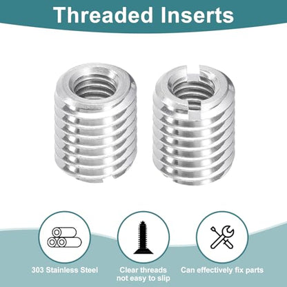 uxcell 10Pcs Threaded Inserts, M6-1x12 & M10-1.5x12 Stainless Steel 303 Screw Thread Sleeves Thread Repair Insert for Mechanical Equipment - size: M6-1x12 & M10-1.5x12mm