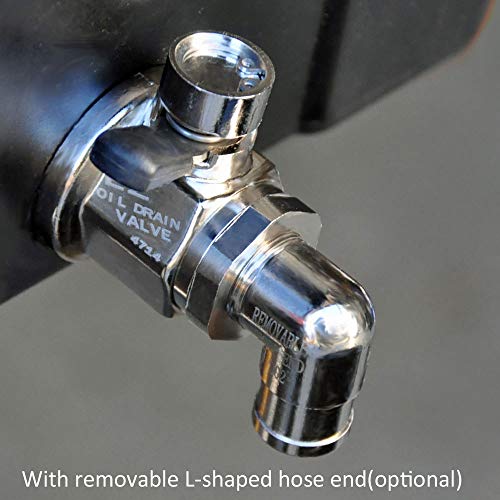 EZ-107(12mm-1.75) EZ Oil Drain Valve with removable L-Shape Hose End Combo