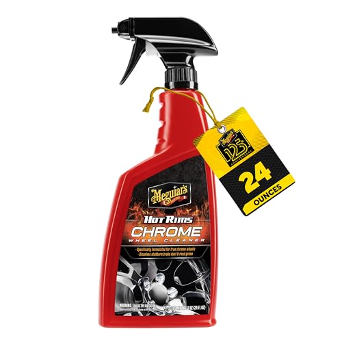 Meguiar's Hot Rims Chrome Wheel Cleaner, Deep Foaming Rim Cleaner Spray Formulated to Effectively Clean Chrome Wheels for an Impeccable Mirror-Like Shine, 24 Oz - size: 1 Pack