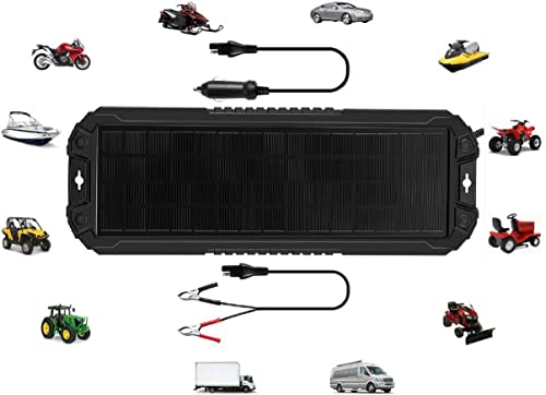 Sunway Solar Solar Panel Car Battery Trickle Charger & Maintainer 5W 12V Solar Power Charger kit Waterproof for Car Automotive RV Marine Boat Truck Motorcycle Trailer Tractor Powersports Snowmobiles - size: 5W