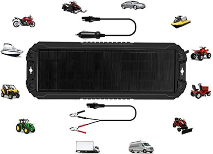 Sunway Solar Solar Panel Car Battery Trickle Charger & Maintainer 5W 12V Solar Power Charger kit Waterproof for Car Automotive RV Marine Boat Truck Motorcycle Trailer Tractor Powersports Snowmobiles - size: 5W