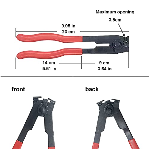 CV Boot Clamp Pliers CV Joint Ear Clamp Banding Tool with 12pcs Adjustable Axle Boot CV Joint Bands Drive Axle Shaft Joint Crimp Clamps Fit for Most Cars